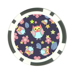 Owl Stars Pattern Background Poker Chip Card Guard (10 Pack) by Vaneshart