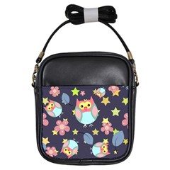 Owl Stars Pattern Background Girls Sling Bag by Vaneshart