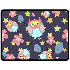 Owl Stars Pattern Background Fleece Blanket (large)  by Vaneshart