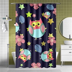 Owl Stars Pattern Background Shower Curtain 48  X 72  (small)  by Vaneshart