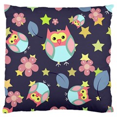 Owl Stars Pattern Background Large Cushion Case (two Sides) by Vaneshart