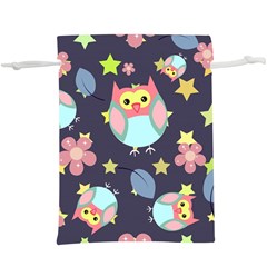 Owl Stars Pattern Background  Lightweight Drawstring Pouch (xl) by Vaneshart