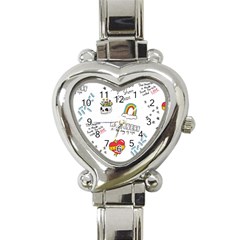 Abstract Fashion Background Suitable Fabric Printing Heart Italian Charm Watch by Vaneshart