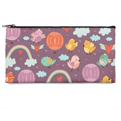 Cute Seamless Pattern With Doodle Birds Balloons Pencil Case by Vaneshart