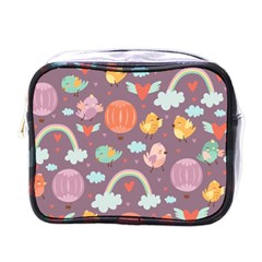 Cute Seamless Pattern With Doodle Birds Balloons Mini Toiletries Bag (one Side) by Vaneshart