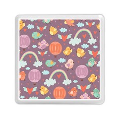 Cute Seamless Pattern With Doodle Birds Balloons Memory Card Reader (square) by Vaneshart