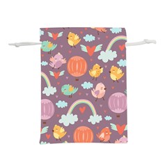 Cute Seamless Pattern With Doodle Birds Balloons Lightweight Drawstring Pouch (l) by Vaneshart