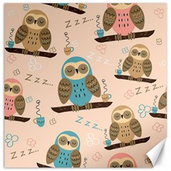 Seamless Pattern Owls Dream Cute Style Fabric Canvas 12  x 12 