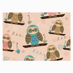 Seamless Pattern Owls Dream Cute Style Fabric Large Glasses Cloth (2 Sides)