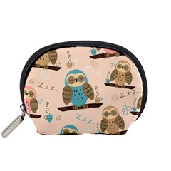 Seamless Pattern Owls Dream Cute Style Fabric Accessory Pouch (Small)