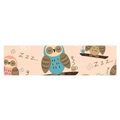 Seamless Pattern Owls Dream Cute Style Fabric Satin Scarf (Oblong)