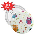 Forest Seamless Pattern With Cute Owls 2.25  Buttons (100 pack)  Front