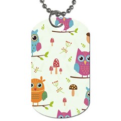 Forest Seamless Pattern With Cute Owls Dog Tag (two Sides) by Vaneshart