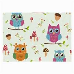 Forest Seamless Pattern With Cute Owls Large Glasses Cloth (2 Sides) by Vaneshart