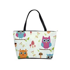 Forest Seamless Pattern With Cute Owls Classic Shoulder Handbag by Vaneshart