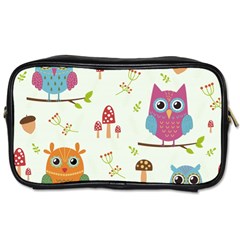 Forest Seamless Pattern With Cute Owls Toiletries Bag (two Sides) by Vaneshart