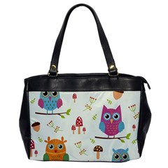 Forest Seamless Pattern With Cute Owls Oversize Office Handbag by Vaneshart