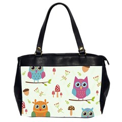 Forest Seamless Pattern With Cute Owls Oversize Office Handbag (2 Sides) by Vaneshart