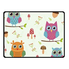 Forest Seamless Pattern With Cute Owls Fleece Blanket (small) by Vaneshart