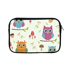 Forest Seamless Pattern With Cute Owls Apple Ipad Mini Zipper Cases by Vaneshart