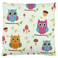 Forest Seamless Pattern With Cute Owls Standard Flano Cushion Case (two Sides) by Vaneshart