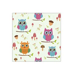 Forest Seamless Pattern With Cute Owls Satin Bandana Scarf by Vaneshart