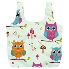 Forest Seamless Pattern With Cute Owls Full Print Recycle Bag (xxl)