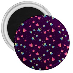 Colorful Stars Hearts Seamless Vector Pattern 3  Magnets by Vaneshart