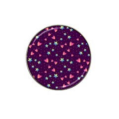 Colorful Stars Hearts Seamless Vector Pattern Hat Clip Ball Marker (4 Pack) by Vaneshart