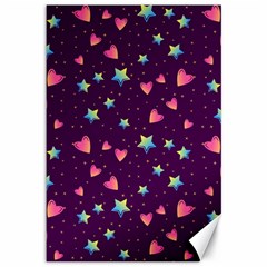 Colorful Stars Hearts Seamless Vector Pattern Canvas 12  X 18  by Vaneshart