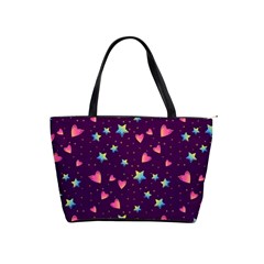 Colorful Stars Hearts Seamless Vector Pattern Classic Shoulder Handbag by Vaneshart