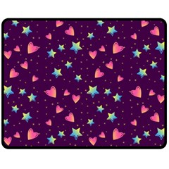 Colorful Stars Hearts Seamless Vector Pattern Fleece Blanket (medium)  by Vaneshart