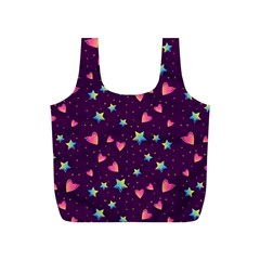 Colorful Stars Hearts Seamless Vector Pattern Full Print Recycle Bag (s) by Vaneshart