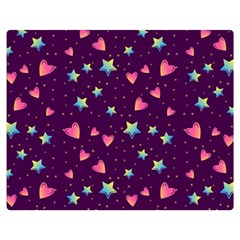 Colorful Stars Hearts Seamless Vector Pattern Double Sided Flano Blanket (medium)  by Vaneshart