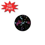 Embroidery Trend Floral Pattern Small Branches Herb Rose 1  Mini Buttons (100 pack)  Front