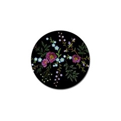 Embroidery Trend Floral Pattern Small Branches Herb Rose Golf Ball Marker by Vaneshart