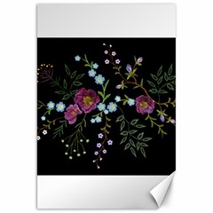 Embroidery Trend Floral Pattern Small Branches Herb Rose Canvas 20  X 30 