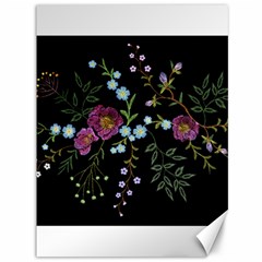 Embroidery Trend Floral Pattern Small Branches Herb Rose Canvas 36  X 48  by Vaneshart