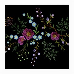 Embroidery Trend Floral Pattern Small Branches Herb Rose Medium Glasses Cloth by Vaneshart