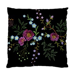 Embroidery Trend Floral Pattern Small Branches Herb Rose Standard Cushion Case (one Side) by Vaneshart