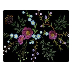 Embroidery Trend Floral Pattern Small Branches Herb Rose Double Sided Flano Blanket (large)  by Vaneshart