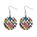 Vector Romantic Love Seamless Pattern Mini Button Earrings Front