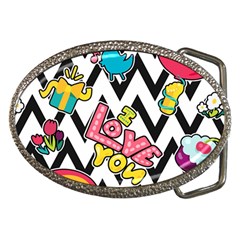 Vector Romantic Love Seamless Pattern Belt Buckles by Vaneshart