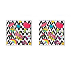 Vector Romantic Love Seamless Pattern Cufflinks (square) by Vaneshart