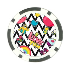 Vector Romantic Love Seamless Pattern Poker Chip Card Guard by Vaneshart