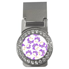 Purple Owl Pattern Background Money Clips (cz)  by Vaneshart