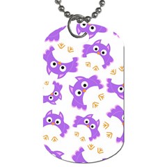 Purple Owl Pattern Background Dog Tag (one Side) by Vaneshart