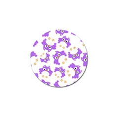 Purple Owl Pattern Background Golf Ball Marker by Vaneshart