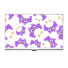 Purple Owl Pattern Background Business Card Holder by Vaneshart