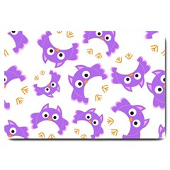 Purple Owl Pattern Background Large Doormat  by Vaneshart